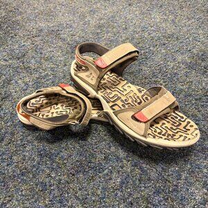 Nike ACG Tan and Red Hiking Sandals